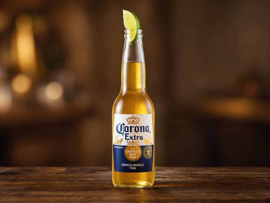 Corona Extra bottle with lime