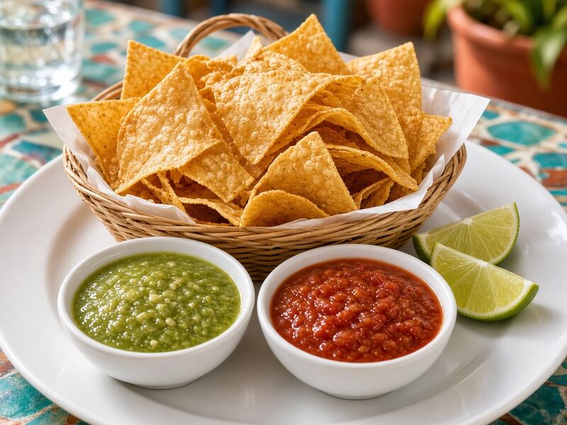Chips and two salsas