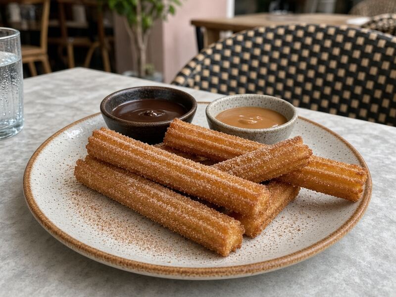 Churros with dipping sauces
