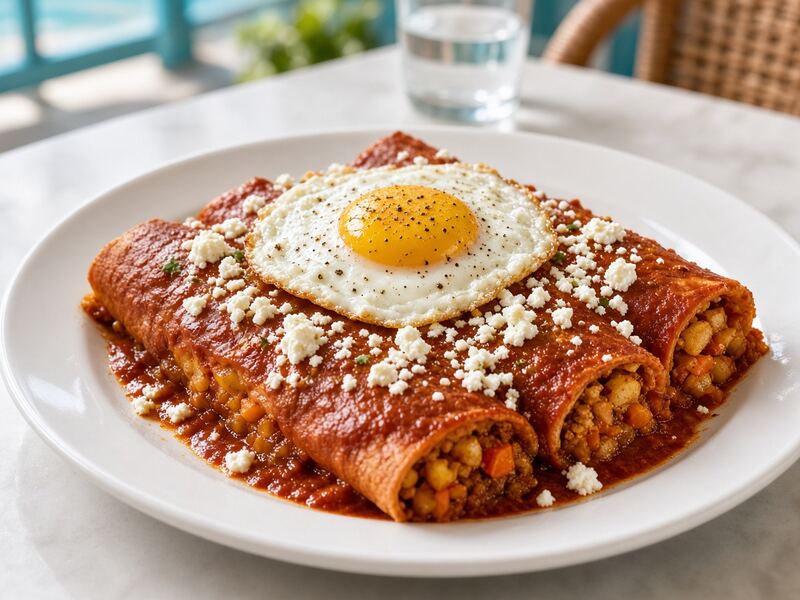 Enchiladas mineras con huevo