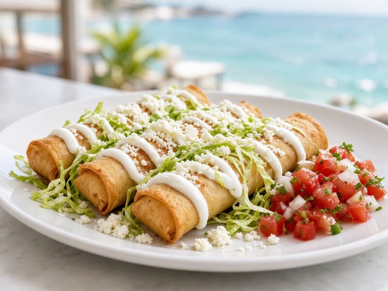 Crispy flautas plate