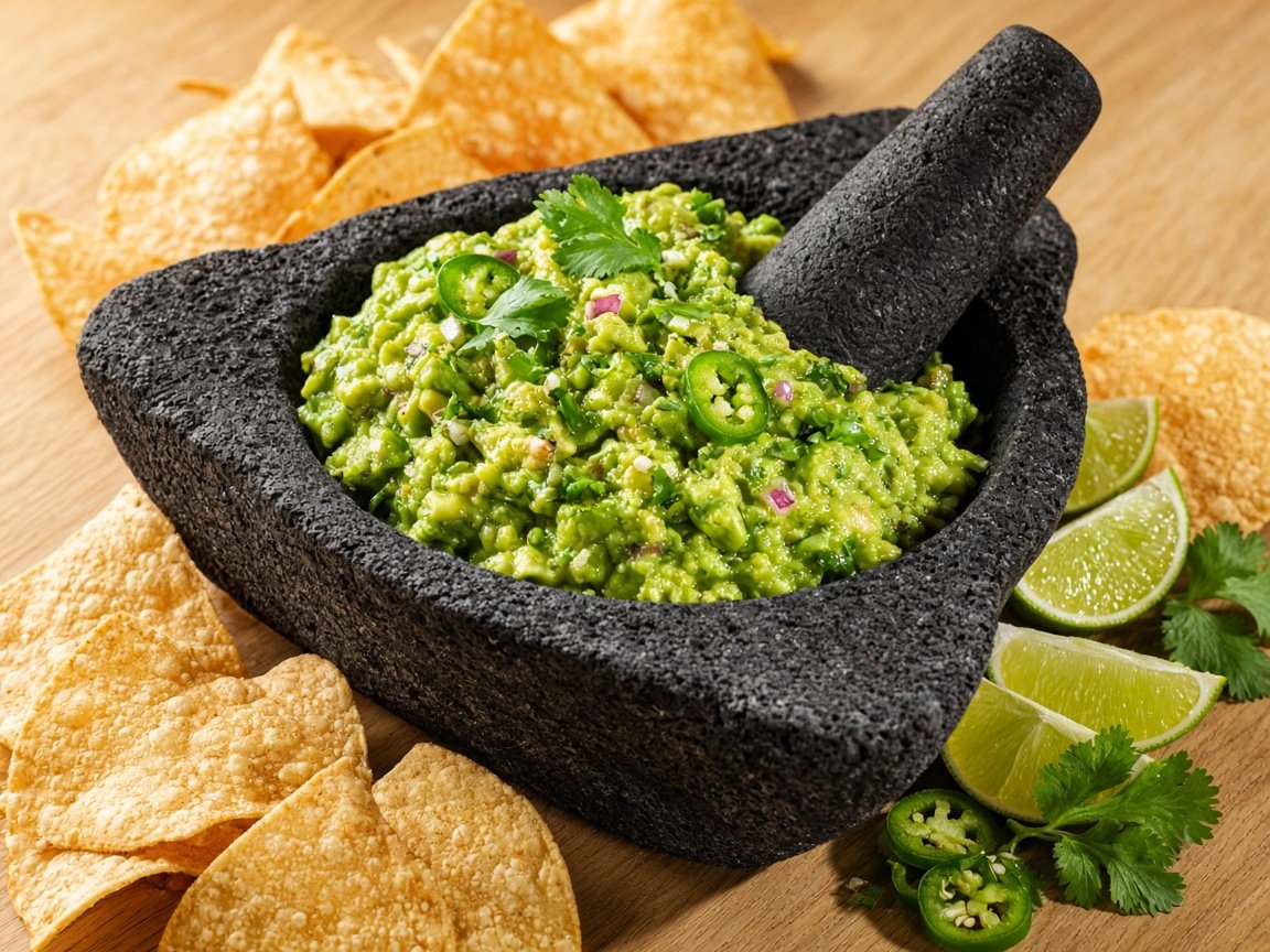 Guacamole in molcajete