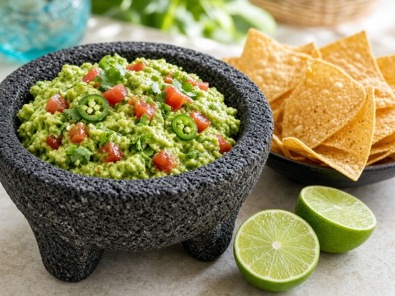 Guacamole in molcajete