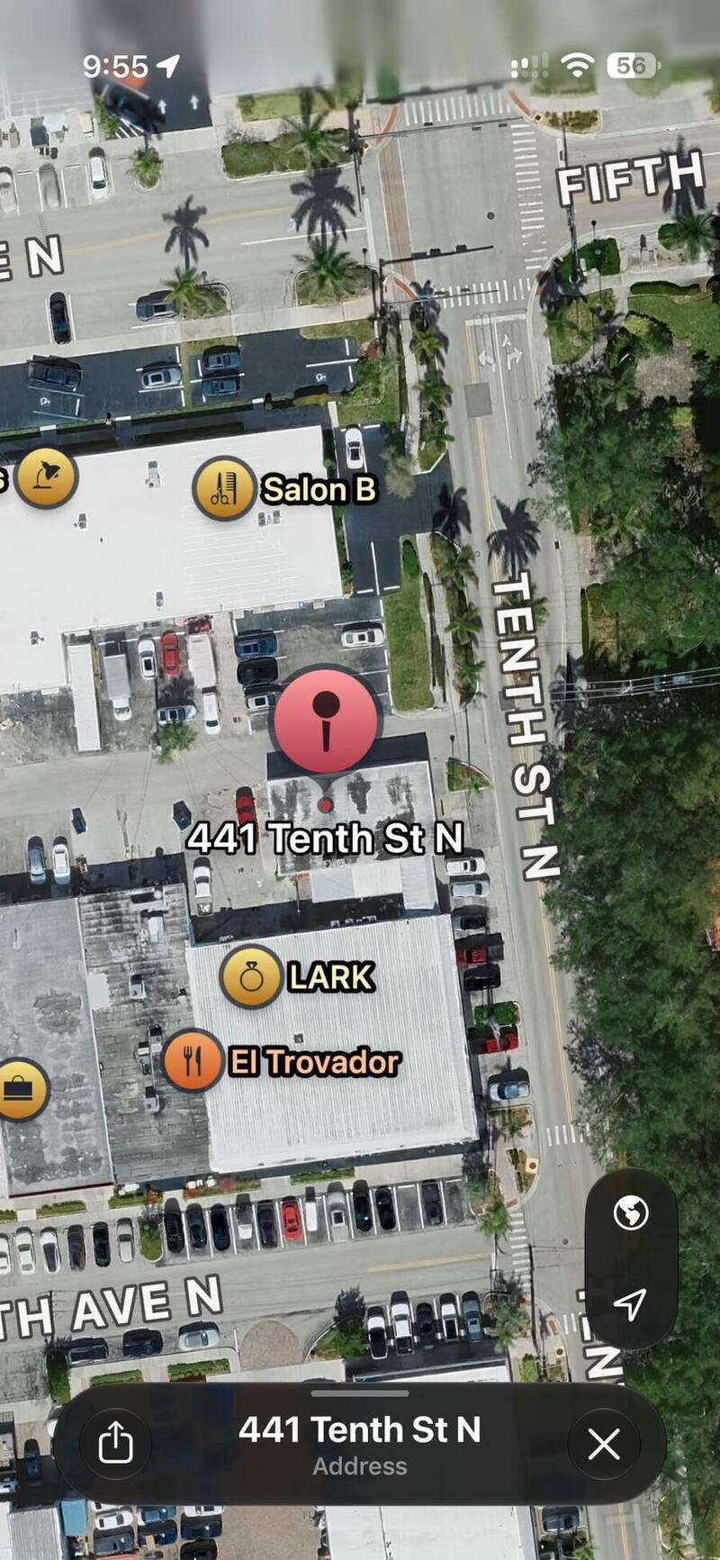 Apple Maps pin at 441 Tenth St N